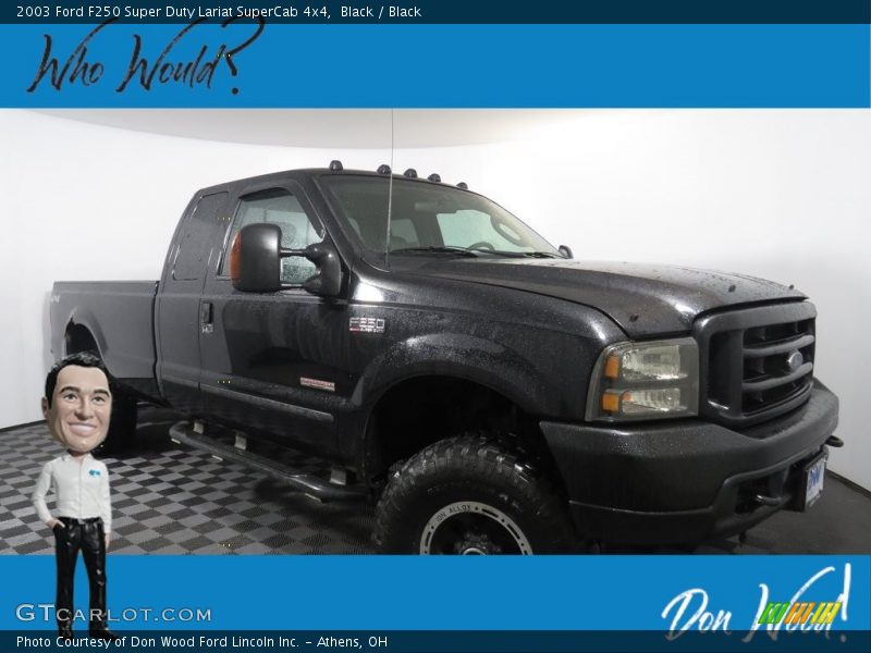 Black / Black 2003 Ford F250 Super Duty Lariat SuperCab 4x4