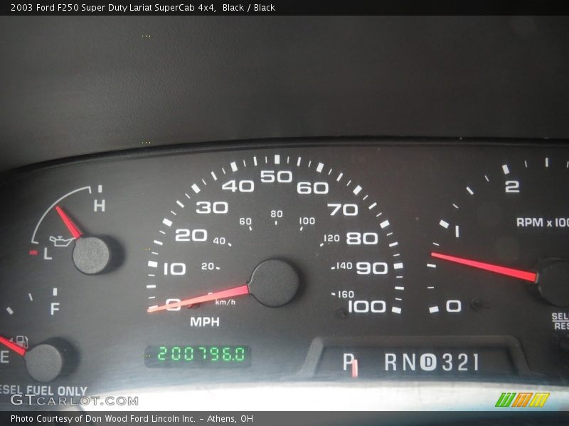 Black / Black 2003 Ford F250 Super Duty Lariat SuperCab 4x4
