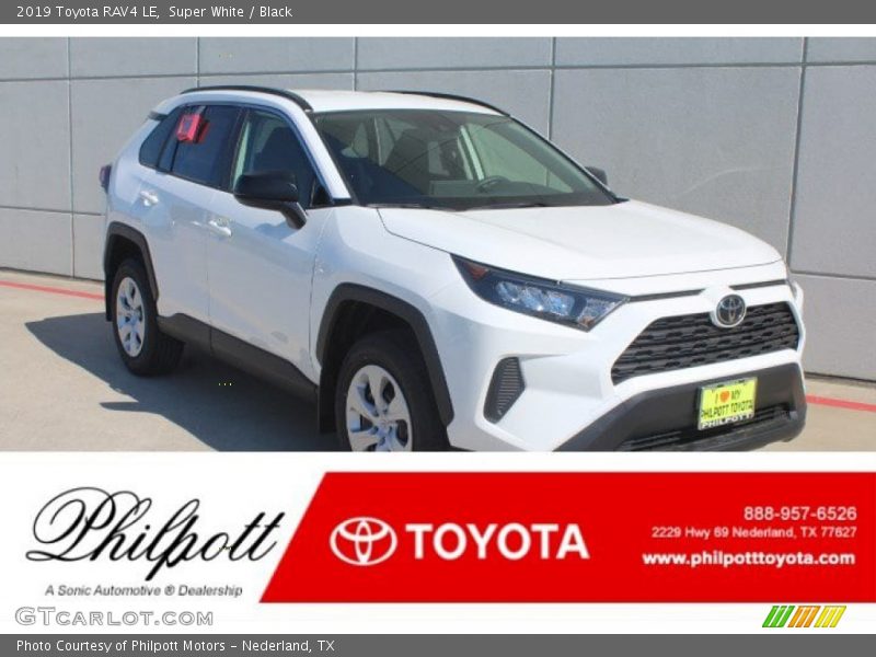 Super White / Black 2019 Toyota RAV4 LE