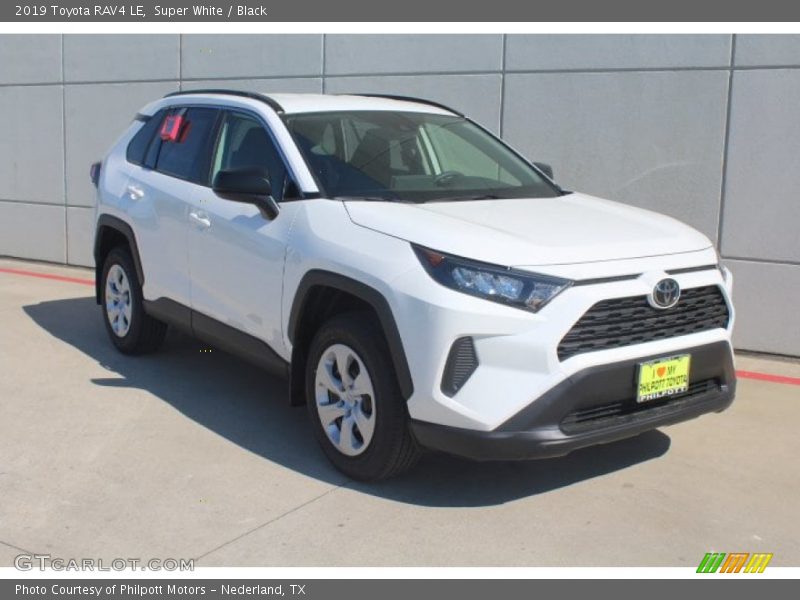 Super White / Black 2019 Toyota RAV4 LE