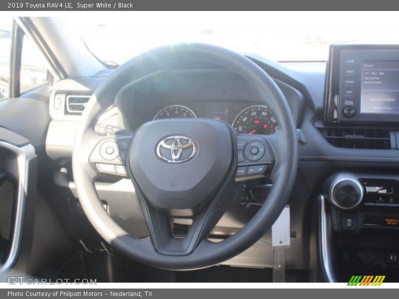 Super White / Black 2019 Toyota RAV4 LE