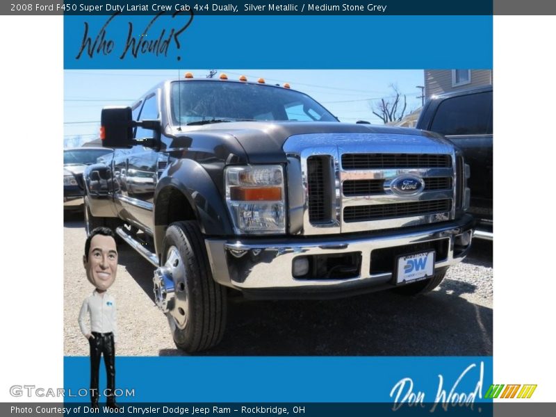 Silver Metallic / Medium Stone Grey 2008 Ford F450 Super Duty Lariat Crew Cab 4x4 Dually