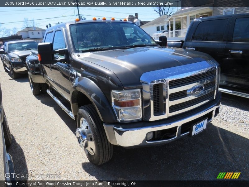 Silver Metallic / Medium Stone Grey 2008 Ford F450 Super Duty Lariat Crew Cab 4x4 Dually
