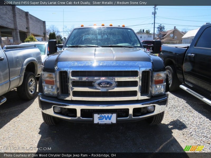 Silver Metallic / Medium Stone Grey 2008 Ford F450 Super Duty Lariat Crew Cab 4x4 Dually