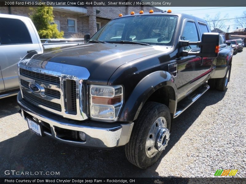 Silver Metallic / Medium Stone Grey 2008 Ford F450 Super Duty Lariat Crew Cab 4x4 Dually