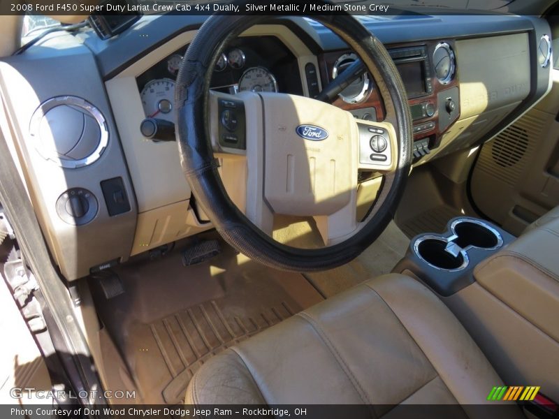 Silver Metallic / Medium Stone Grey 2008 Ford F450 Super Duty Lariat Crew Cab 4x4 Dually