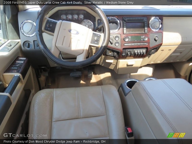 Silver Metallic / Medium Stone Grey 2008 Ford F450 Super Duty Lariat Crew Cab 4x4 Dually