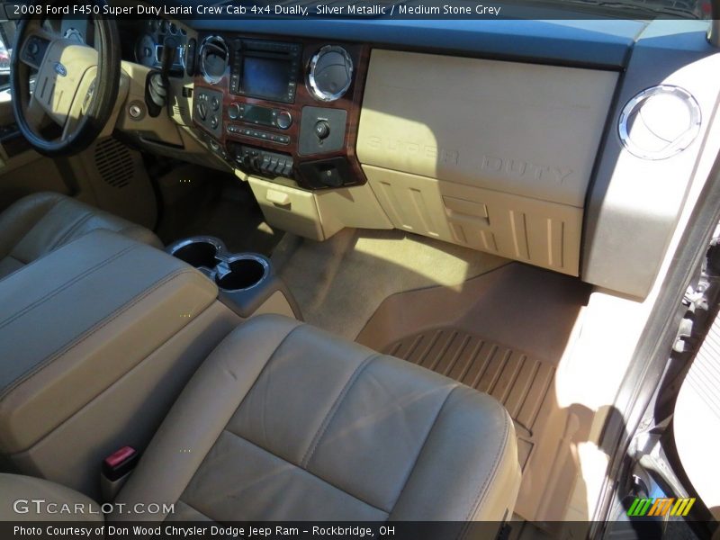 Silver Metallic / Medium Stone Grey 2008 Ford F450 Super Duty Lariat Crew Cab 4x4 Dually