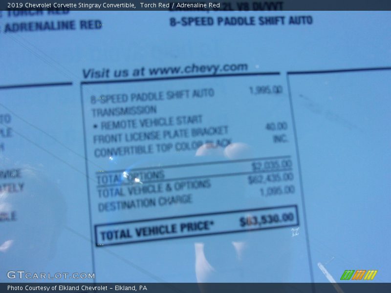 Torch Red / Adrenaline Red 2019 Chevrolet Corvette Stingray Convertible