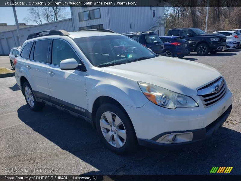 Satin White Pearl / Warm Ivory 2011 Subaru Outback 2.5i Premium Wagon