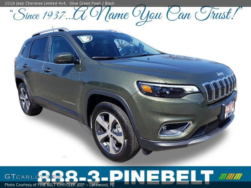 Olive Green Pearl / Black 2019 Jeep Cherokee Limited 4x4