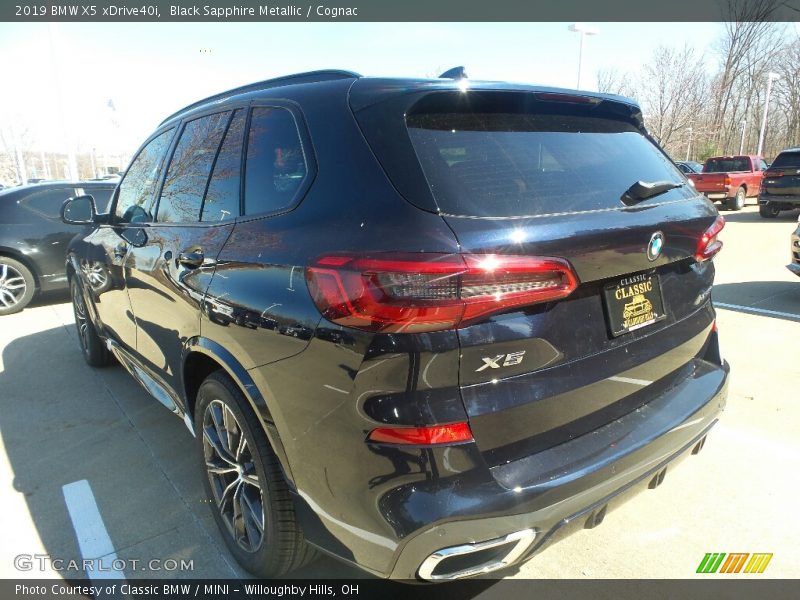Black Sapphire Metallic / Cognac 2019 BMW X5 xDrive40i