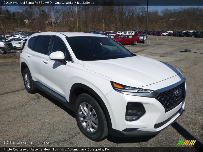 Quartz White / Black/Beige 2019 Hyundai Santa Fe SEL AWD