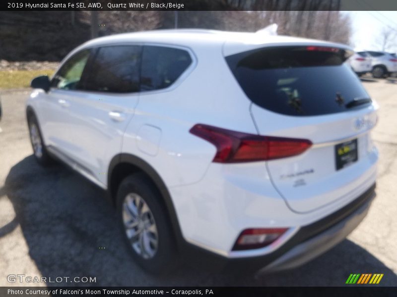 Quartz White / Black/Beige 2019 Hyundai Santa Fe SEL AWD