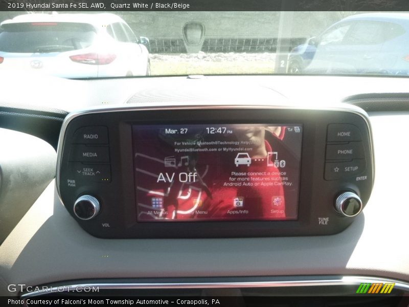 Quartz White / Black/Beige 2019 Hyundai Santa Fe SEL AWD