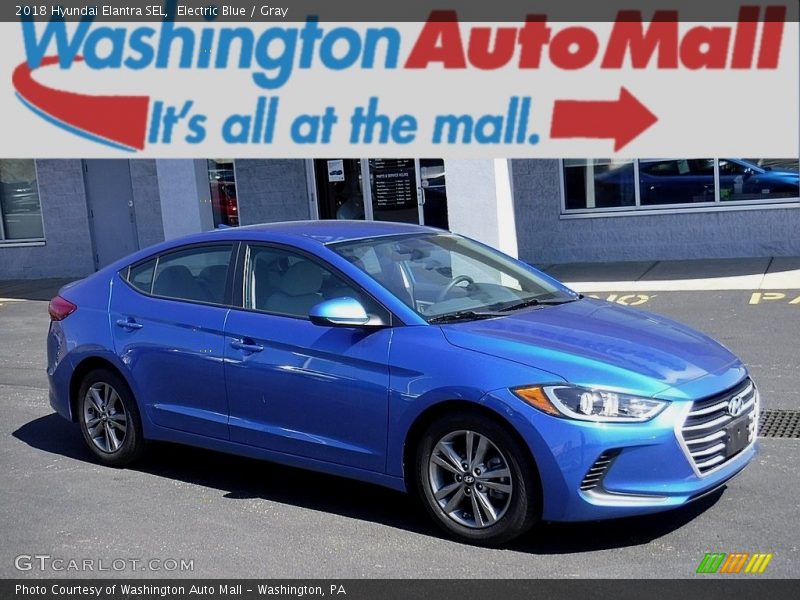 Electric Blue / Gray 2018 Hyundai Elantra SEL