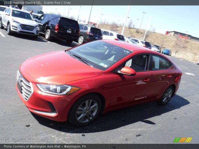 Scarlet Red / Gray 2018 Hyundai Elantra SEL