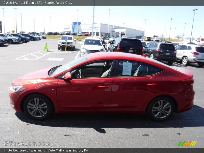 Scarlet Red / Gray 2018 Hyundai Elantra SEL