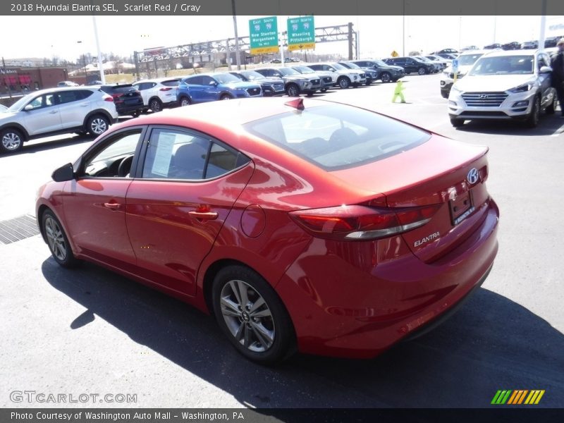 Scarlet Red / Gray 2018 Hyundai Elantra SEL