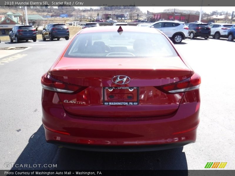 Scarlet Red / Gray 2018 Hyundai Elantra SEL