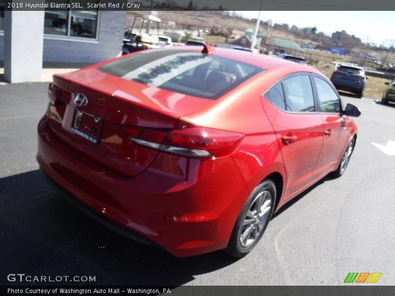 Scarlet Red / Gray 2018 Hyundai Elantra SEL