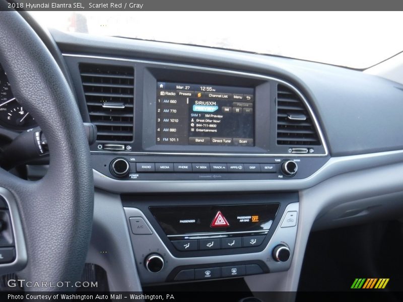 Scarlet Red / Gray 2018 Hyundai Elantra SEL
