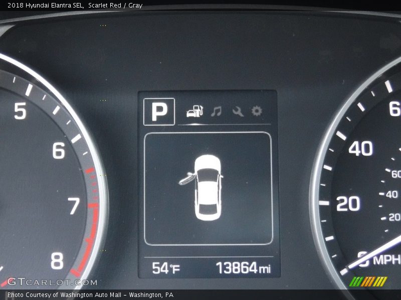Scarlet Red / Gray 2018 Hyundai Elantra SEL