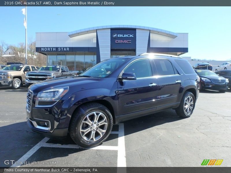 Dark Sapphire Blue Metallic / Ebony 2016 GMC Acadia SLT AWD