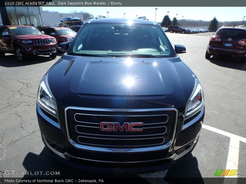 Dark Sapphire Blue Metallic / Ebony 2016 GMC Acadia SLT AWD