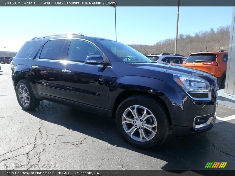 Dark Sapphire Blue Metallic / Ebony 2016 GMC Acadia SLT AWD