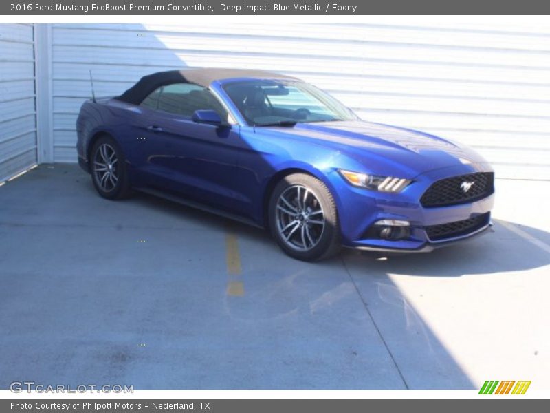 Deep Impact Blue Metallic / Ebony 2016 Ford Mustang EcoBoost Premium Convertible