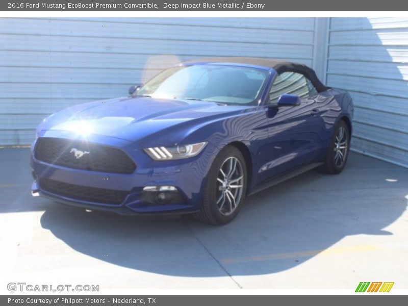 Deep Impact Blue Metallic / Ebony 2016 Ford Mustang EcoBoost Premium Convertible