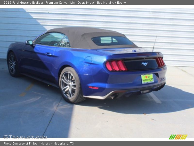 Deep Impact Blue Metallic / Ebony 2016 Ford Mustang EcoBoost Premium Convertible