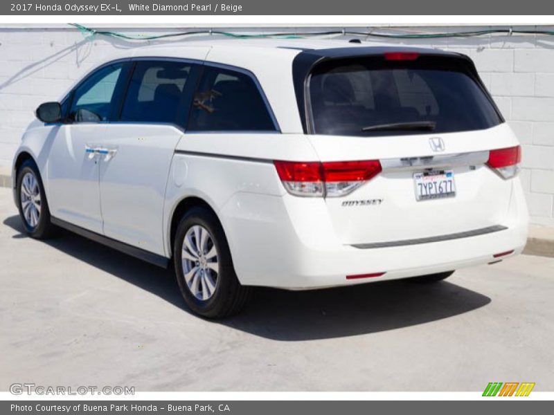 White Diamond Pearl / Beige 2017 Honda Odyssey EX-L