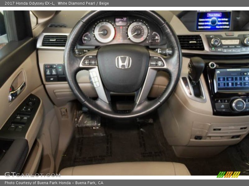 White Diamond Pearl / Beige 2017 Honda Odyssey EX-L