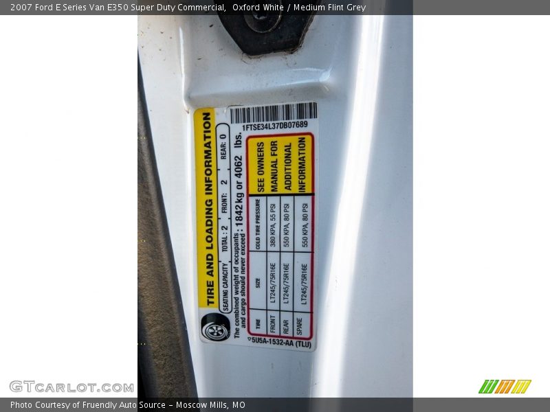 Oxford White / Medium Flint Grey 2007 Ford E Series Van E350 Super Duty Commercial