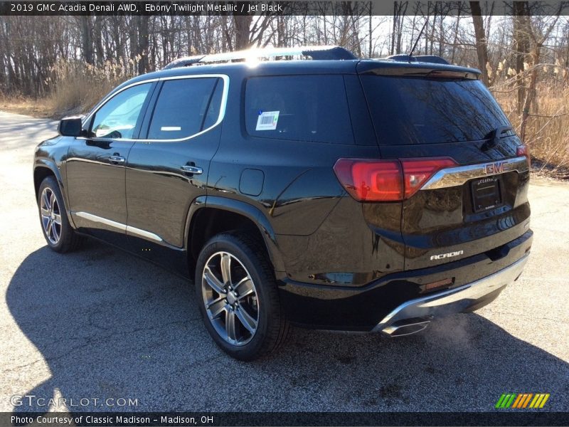Ebony Twilight Metallic / Jet Black 2019 GMC Acadia Denali AWD