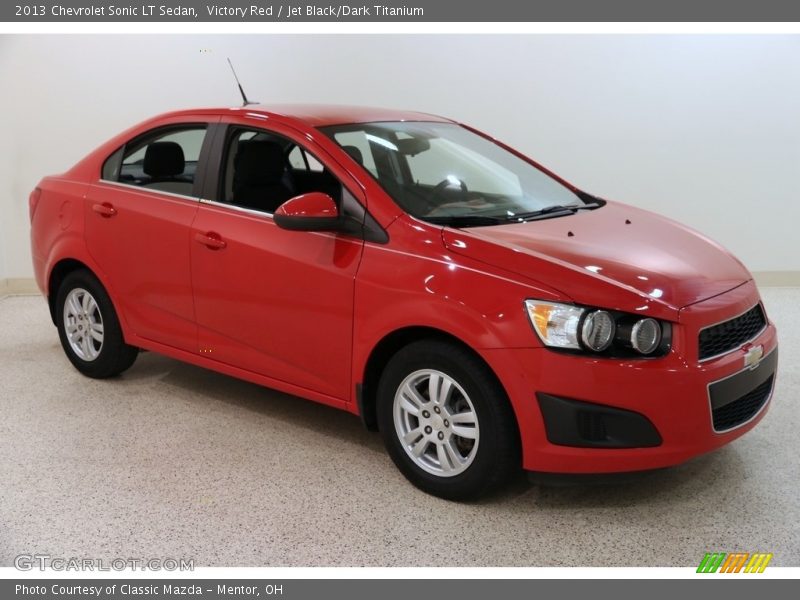 Victory Red / Jet Black/Dark Titanium 2013 Chevrolet Sonic LT Sedan