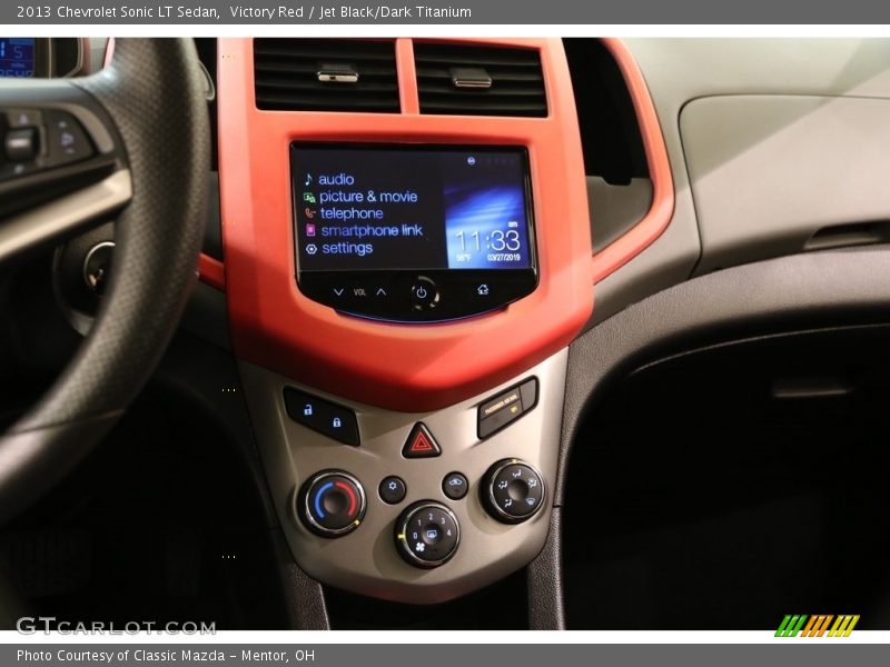 Victory Red / Jet Black/Dark Titanium 2013 Chevrolet Sonic LT Sedan
