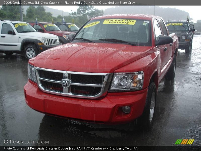 Flame Red / Dark Slate Gray/Medium Slate Gray 2008 Dodge Dakota SLT Crew Cab 4x4