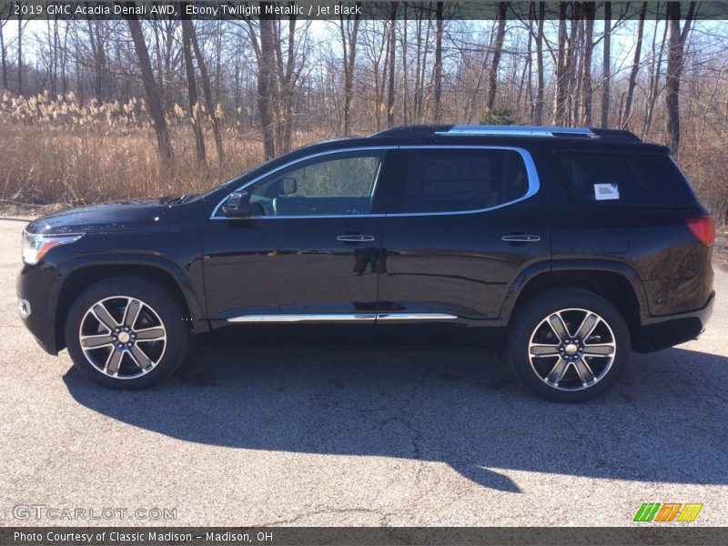 Ebony Twilight Metallic / Jet Black 2019 GMC Acadia Denali AWD