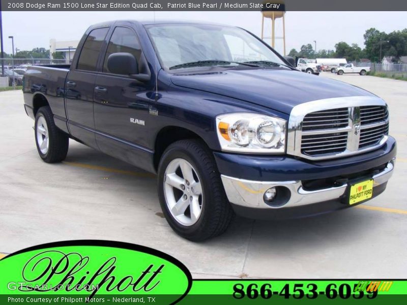 Patriot Blue Pearl / Medium Slate Gray 2008 Dodge Ram 1500 Lone Star Edition Quad Cab