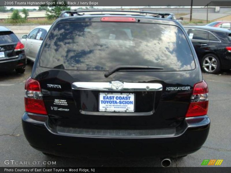 Black / Ivory Beige 2006 Toyota Highlander Sport 4WD