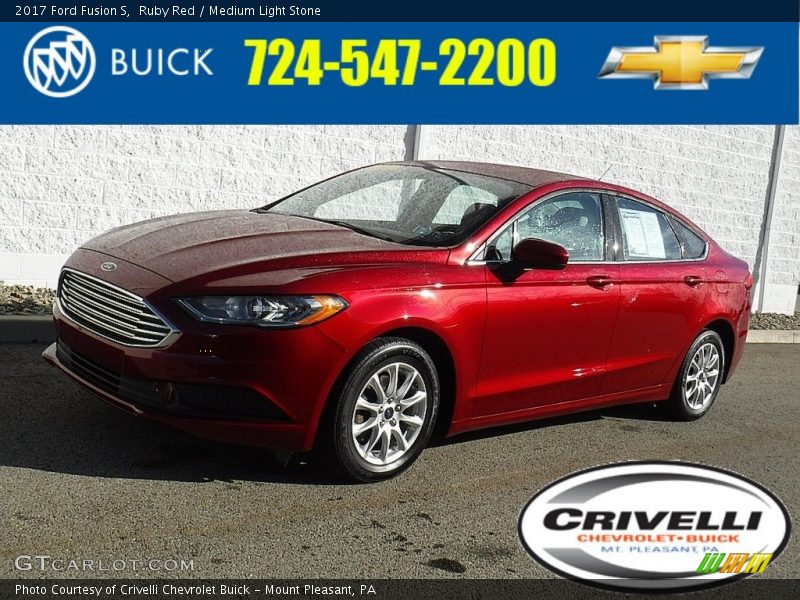 Ruby Red / Medium Light Stone 2017 Ford Fusion S