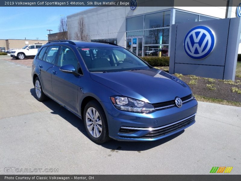 Silk Blue Metallic / Beige 2019 Volkswagen Golf SportWagen S 4Motion