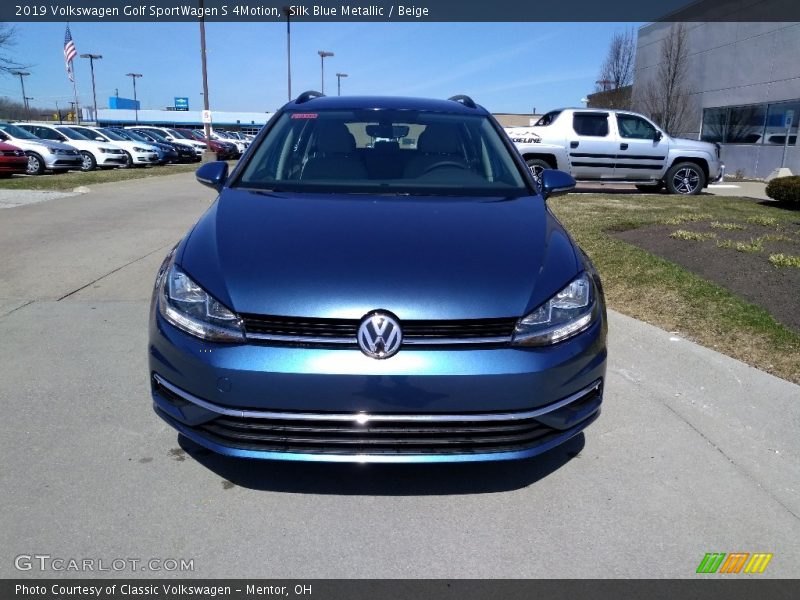 Silk Blue Metallic / Beige 2019 Volkswagen Golf SportWagen S 4Motion
