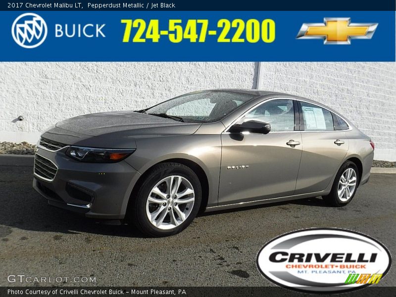 Pepperdust Metallic / Jet Black 2017 Chevrolet Malibu LT
