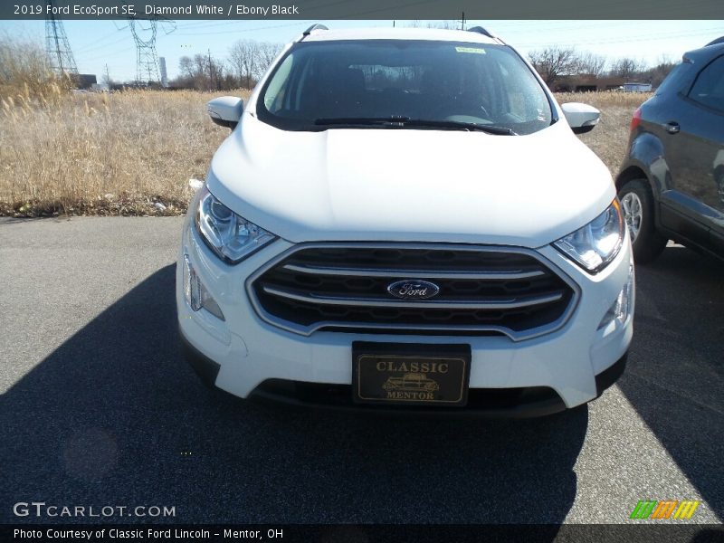 Diamond White / Ebony Black 2019 Ford EcoSport SE