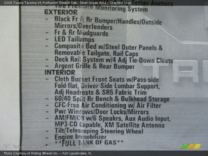 Silver Streak Mica / Graphite Gray 2009 Toyota Tacoma V6 PreRunner Double Cab