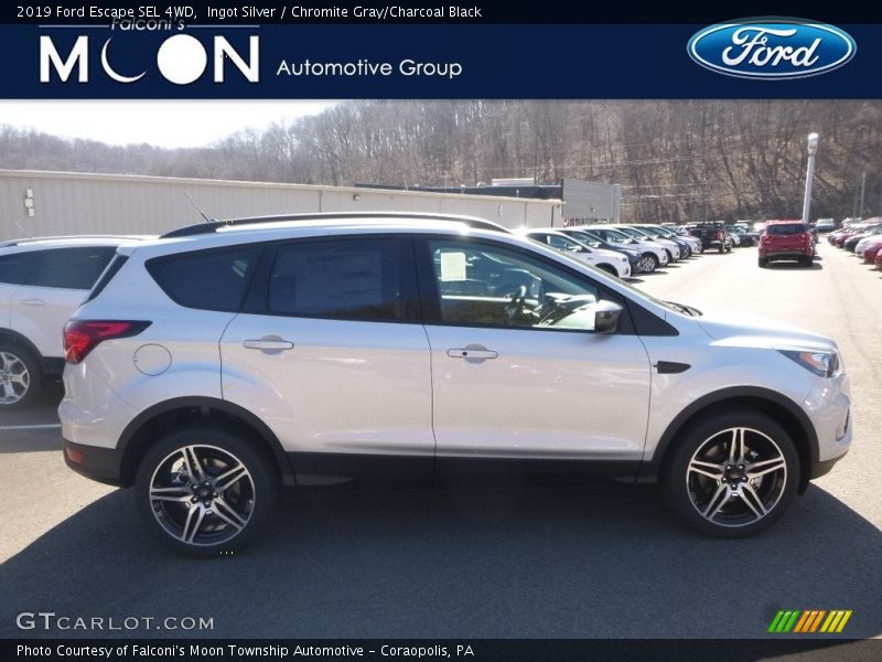 Ingot Silver / Chromite Gray/Charcoal Black 2019 Ford Escape SEL 4WD